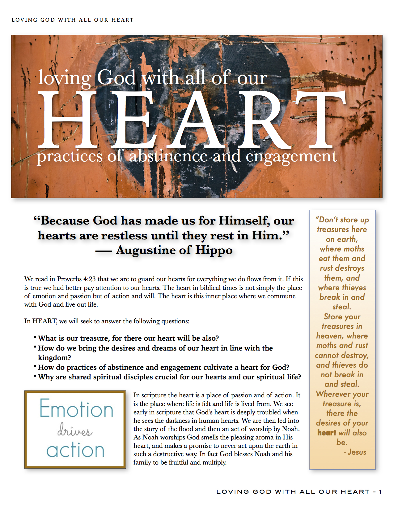 Discover Heart with Prayer Focus Jan 2014 Title Page